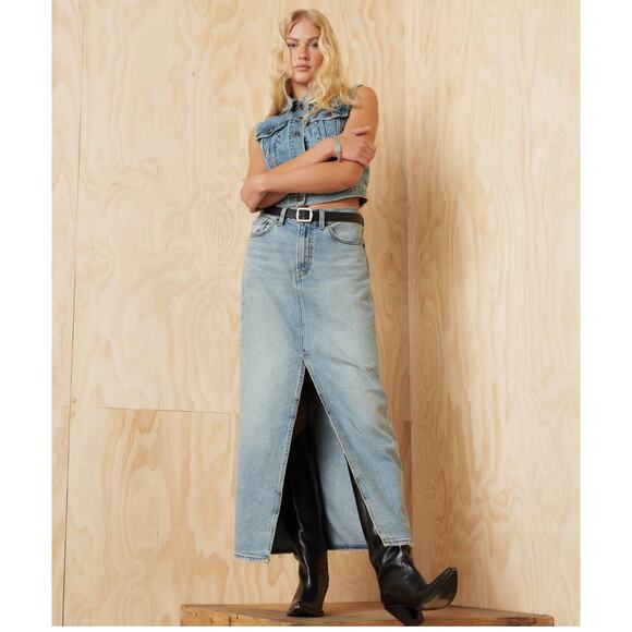 Levi's Ankle Column Skirt - Sz 24 - EUC - Picture 1 of 7